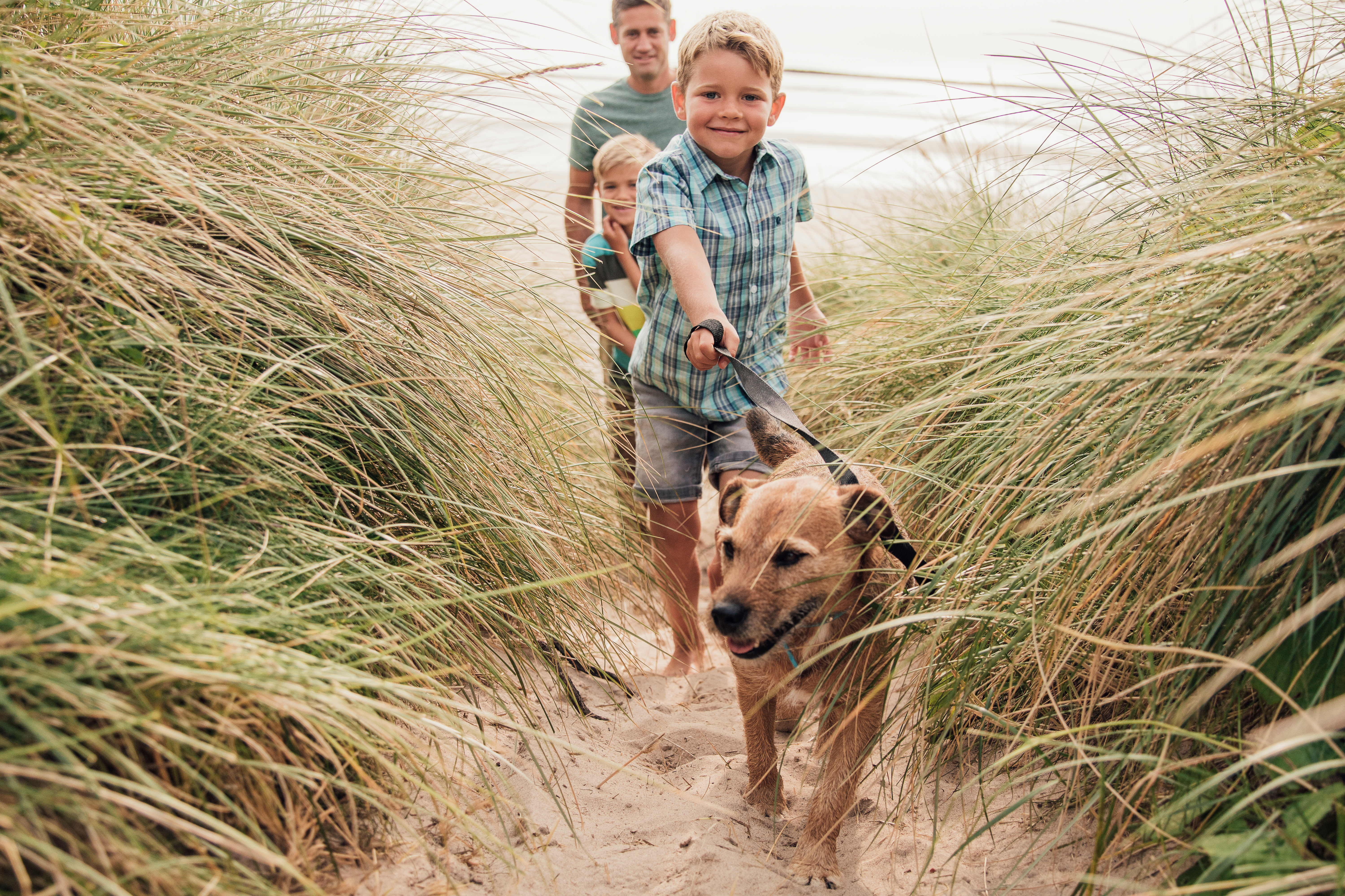 Family with dog